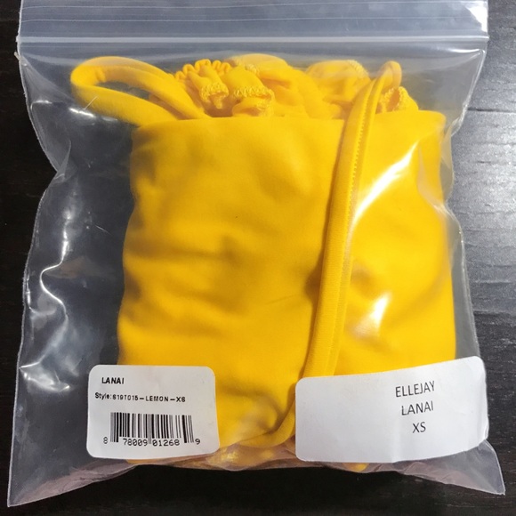 NWT ELLEJAY Lani Lemon Bikini Swim Top XS - Picture 7 of 7